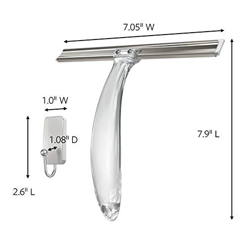 Command Bath Shower Small Water-Resistant Adhesive, Satin Nickel, 1 lb Capacity, 1 Squeegee, 1 Hook, 2 Strips, BATH32-SS-ES Caddy