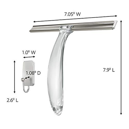 Command Bath Shower Small Water-Resistant Adhesive, Satin Nickel, 1 lb Capacity, 1 Squeegee, 1 Hook, 2 Strips, BATH32-SS-ES Caddy