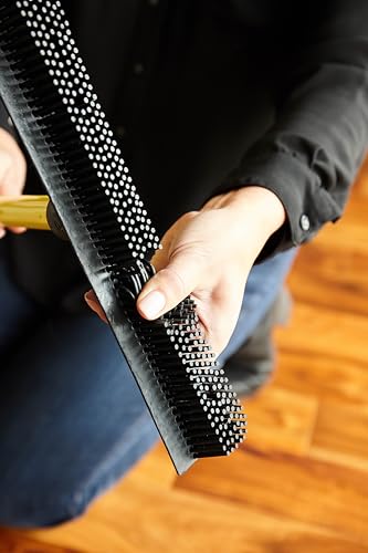 Original Pet Hair Rubber Broom with Squeegee, with 58" Telescopic Handle for Carpet, Tile and Hardwood
