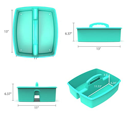 Storex Industries 13" x 11" x 6.375" Large Caddy, Teal (Pack of 2) - color: Teal, size: 2-Pack, style: Large