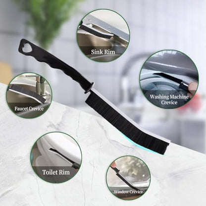 2 Pcs Crevice Cleaning Brush Hard Bristle Gap Brush Multifunctional for Bathroom Household Kitchen Tiles Window Crevice Cleaning Tool (Style 1) - style: Style 1