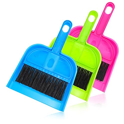 Healifty 9sets Mini Handheld Broom and Dustpan Cleaning Tool for Tabletop and Pet Cages Compact Broom Dust Pan for Easy Cleaning of Narrow Spaces