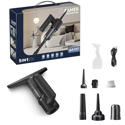 Handheld Window Vacuum Strong Suction Rechargeable Machine Suitable for Home and Office Glass Window Vacuum - color: Black