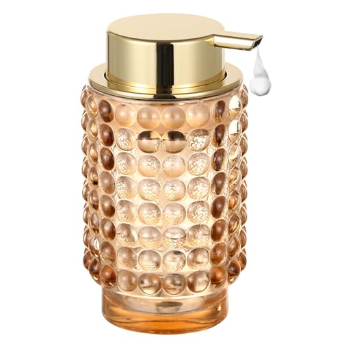 Glass Foaming Hand Soap Dispenser for Bathroom Decor with Pump（Foam Type/Amber） - color: Foam Type/Amber