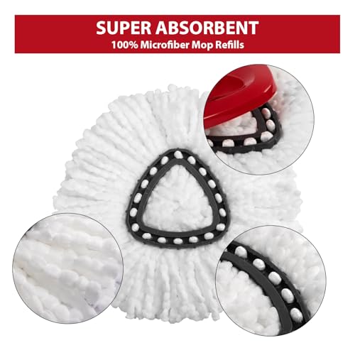 6-Pack Mop Replacement Heads for Ocedar Mop Replace Head EasyWrin Spin Mop Heads Replacements, Easy Cleaning Mop Head Replacement - size: 6 Count (Pack of 1)