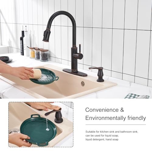 GAGALIFE Kitchen Sink Soap Dispenser Oil Rubbed Bronze, Under Sink Soap Dispenser with 40" Silicone Extension Tube, Say Goodbye to Frequent Refills - color: Oil-rubbed Bronze, size: with Hose
