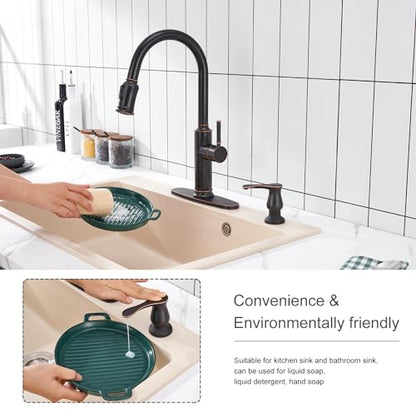 GAGALIFE Kitchen Sink Soap Dispenser Oil Rubbed Bronze, Under Sink Soap Dispenser with 40" Silicone Extension Tube, Say Goodbye to Frequent Refills - color: Oil-rubbed Bronze, size: with Hose