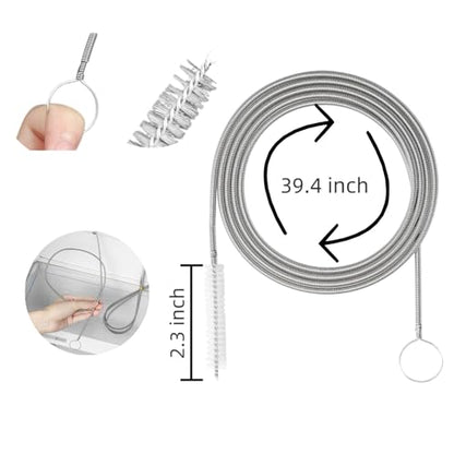 10-in-1 Drain Clog Remover Kit, 6 Pack Drain Snake Hair Remover with Flexible Grabber Claw, Pipe Cleaning Brushes & Refrigerator Hole Cleaner for Shower, Tub, Bathroom, Kitchen Sink