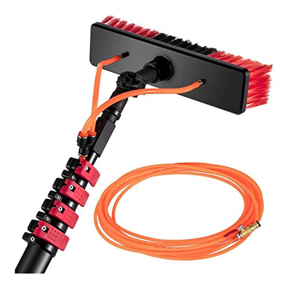 Water Fed Pole Kit, 11-35ft Length Water Fed Brush, Aluminum Outdoor Window Cleaner W/ 17ft Hose, Cleaning and Washing Tool for Window Glass, Solar Panel, 7.2M/23.6Ft - size: 7.2M/23.6Ft