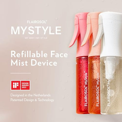 FLAIROSOL MyStyle, Spray Bottle for Hair- 3 Pack Small Travel Spray Bottle, Ultra Fine Continuous Water Mist for Face, Hairstyling, Salon, Cleaning, Beauty, Toners, Hydration & Makeup, 3.04oz / 90ml - color: Peach, Pink, White, style: 3 Pack
