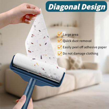 6.3 Inch Extra Sticky Lint Roller Refills, 360 Sheets Total (6 Rolls x 60 Sheets), Large Pet Hair Remover Refill Rolls for Cat and Dog Hair Removal，Clothes，Carpet，Couch，Floor，dust - size: 6.3 inch 360 sheets
