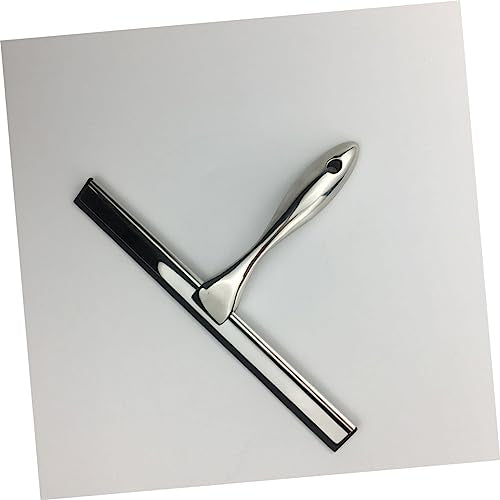 Stainless Steel Window Squeegee 12-Inch Glass Cleaning Tool Ergonomic Handle for Shower Bathroom and Home Use