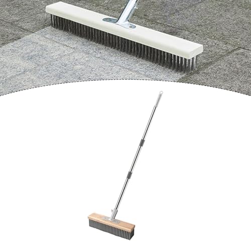 Gralara Stainless Steel Wire Scrub Brush Stiff Bristles Floor Scrubber Heavy Duty Rough Outdoor Broom for Swimming Garage, 20cm