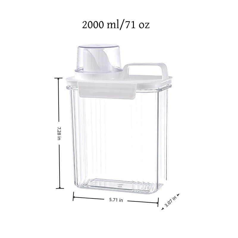 Laundry Detergent Dispenser-2 Pack, 70 oz Detergent Dispenser with 4 Removable Labels, Laundry Soap Dispenser for Laundry Room Organization and Storage, BPA Free & PET Plastic Clear - size: 70 oz
