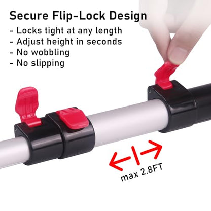 12FT Telescoping Extension Pole - Adjustable Aluminum Paint Roller Pole with 3/4" Universal Threaded Tip - Flip-Lock Extendable Pole for Window Roof Pool Cleaning - size: 12ft pole1