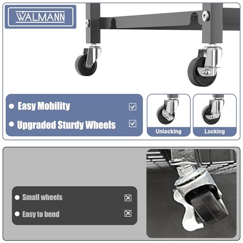 WALMANN Garden Tool Organizer with Wheels for Garage, Rakes/Shovels/Yard Tools Stand for Garden, Shed, Indoor/Outdoor Long-Handled Tools Rolling Cart(Small) - style: Small-stand