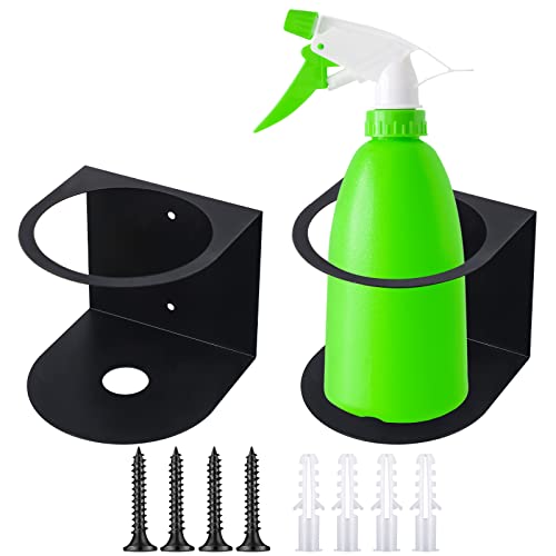 Gerrii 2 Pcs Spray Bottle Holder Wall Mount Bottle Organizer Spray Can Holder Organizer for Garage and Workspace Stainless Steel Easy Install Craft Workspace Paint Rack with Hardware (Black) - color: Black