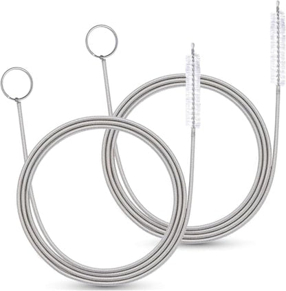 Extra Long Pipe Cleaners, 2 Pack 118 Inch Water Pipe Cleaner & Flexible Tube Brush, Metal Pipe Cleaner Brush for Sunroof, Fridge, Sink Drain & Hose - color: 118 Inch