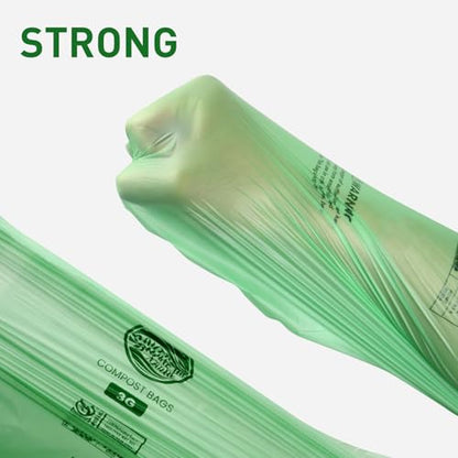 55-60 Gallon Compostable Trash Bags Liners, Heavy Duty Extra Thick 1.57 Mil, 208.2 Liter, 15 Bags, Lawn, Yard, and Restaurant Use, ASTM D6400, US BPI, OK Compost Home Certified - color: 55G-15count