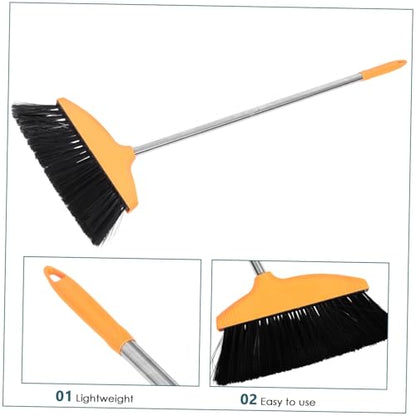 Amosfun Soft Bristle Broom with Long Handle Heavy Duty Indoor and Outdoor Sweeping Broom for Home Cleaning Non-Stick for Kitchen and Garage