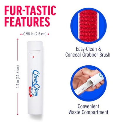 ChomChom Roller Reusable Lint Roller Pet Hair Removal Tool for Clothes, Couches, Cars,Travel - Cat Dog Hair Remover, Compact, No Sticky Refills Needed (Travel Roller)