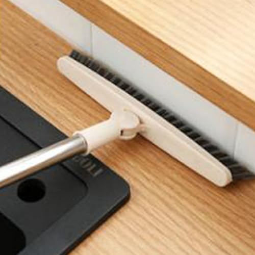 Aramox Long Handle Crevice Brush, Thoroughly Floors and Tile Grout, Effectively Remove, Easy to Hard to Corners and Drains, with Sturdy Plastic, for Bathrooms Kitchens and Toilets (Beige 120cm) - size: Beige 120cm