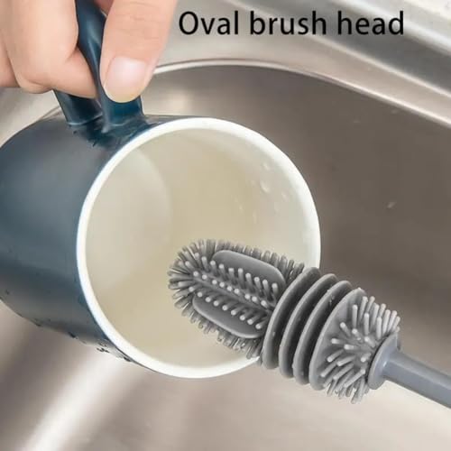 Long Reach Cleaning Brush - Flexible Silicone Brush for Bottles & Containers