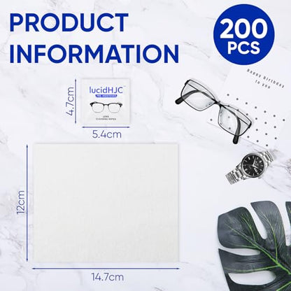 Lens Wipes for Eyeglasses/Camera Lenses,and Screens of cellphones/laptops/Computers .Cleaning Spots or dirts. Wrapped Individually Paper Wipes, Count 200