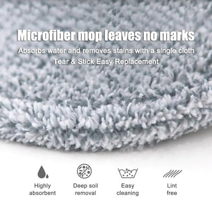 Spin Mop and Bucket Set with Self Separation System 360° Spinning Self-Wringing, Square Clean Mop and Bucket with Wringer-with Replaceable Mop (Light Grey Mop and Bucket Set 6pads)