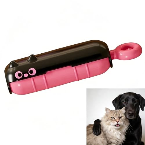 Reusable Mini Travel Lint-Roller, Extra Sticky Washable Lint Rollers for Pet Hair, Portable Lint-Remover for Clothes, Pet Hair Remover Sofa Carpet Car Purse Household (Black Pink Cat) - color: Black Pink Cat