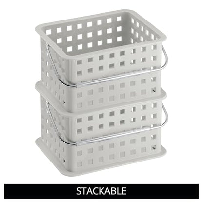 iDesign Shower Caddy Basket with Handle, Light Gray | For Bathroom or College Dorm, Made in USA - color: Light Gray, style: Pack of 1