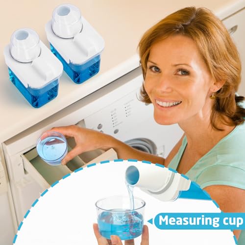Provoue Laundry Detergent Dispenser-2 Pack, 37 oz Detergent Dispenser with 4 Removable Labels, Laundry Soap Dispenser for Laundry Room Organization and Storage, BPA Free & PET Plastic Clear - size: 37 oz