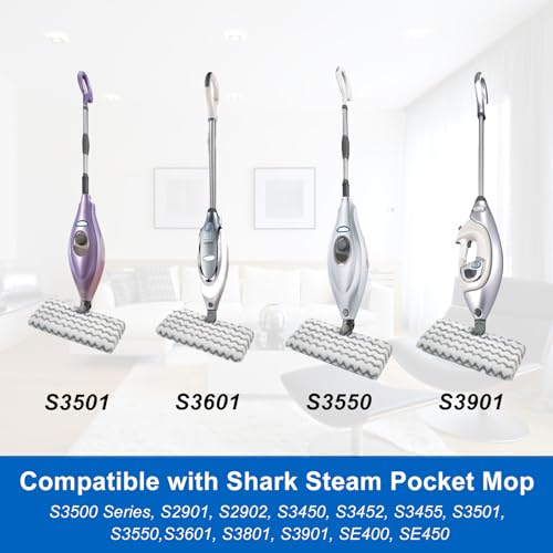 6 Pack S3501 S3601 Steam Mop Replacement Pads for Shark S3501 S3601 S3550 S3801 S3901 S3601D S3801CO S3901D S3455K S2902 SE450 Steam and Scrub Pocket Mop Steamer Pads Washable - color: 6 Pack Gray