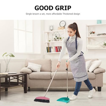 Luxshiny Outdoor Broom with Long Handle 34.37 Inch Angle Floor Wiper for Home Kitchen Yard Cleaning Household Sweeping Tool - color: Pink