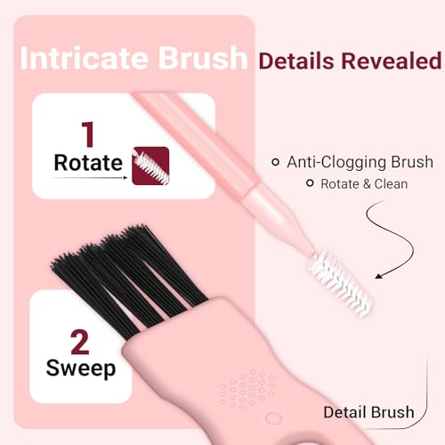 Phone Charging Port Cleaning Tools Kit, Speaker Port Cleaner kit fit for iPhone Phone, Cleaning Kit fit for Cell Phone Earbuds, USB C Cleaning kit, Pink Kit Very Suitable for Women, Stocking Stuffers