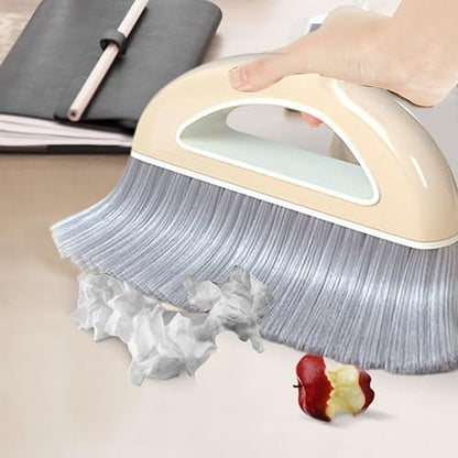 Broom and Dustpan Set, Long Handle Broom with Stand Up Dustpan Combo Set, Light Weight Stainless Steel Poles Stand Upright Dustpans and Broom Set, Broom with Dustpan for Home Kitchen Room - color: White