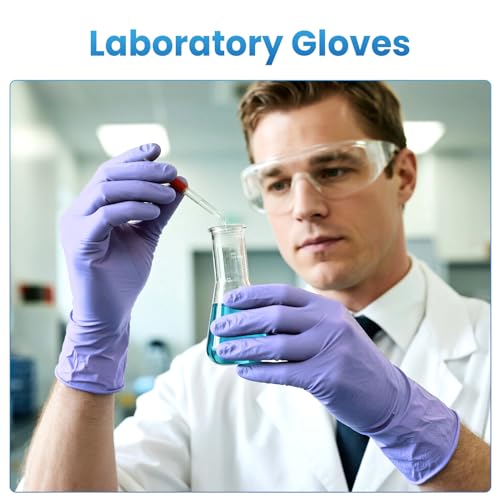 Borje Nitrile Exam Gloves Small, 100 Count Disposable Gloves, Iris Blue, Latex-Free Powder-Free, Food Safe, Cooking, Cleaning - size: Small, style: Iris Blue of 100