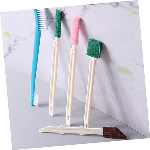 minkissy Disposable Crevice Cleaning Brush Set 7Pcs Small Cleaning Tool for Bathroom Shower Head Toilet Rim with Long Handle