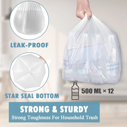 8 Gallon Trash Bags - 50 Count 8 Gal Medium Trash Bags, Unscented White 8 Gallon Garbage Bags - style: 8 Gallon-50 Count