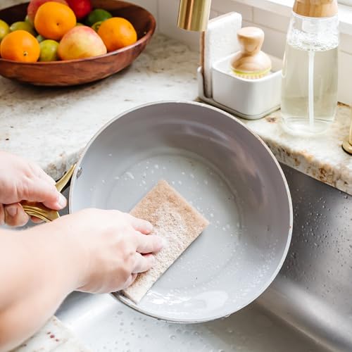 Full Circle Neat Nut, Walnut Scour Pads – Pack of 8 – Powerful, Non-Scratch Dish Scrubber Made with Plant-Based & Recycled Materials, Safe for Nonstick - size: Walnut Scour 8pk