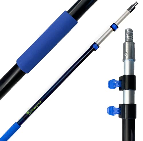 EVERSPROUT Pro 5-to-12 Foot Telescoping Extension Pole (3-Stage), Lightweight Anodized Aluminum with Flip-Tab Lock, ACME Threaded for Cleaning, Painting and More - size: 12' Pole