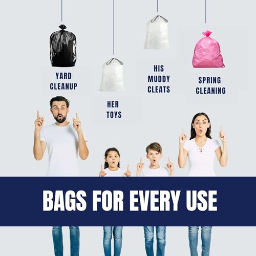 Plasticplace 32-33 Gallon Trash Bags │ 1.5 Mil │ Pink Garbage Can Liners │ 33’” x 39” (100 Count) - size: 33" x 39"