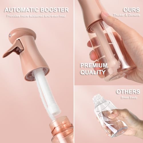 Spray Bottle For Hair, Continuous Mister Empty Spray Bottles, Ultra Fine Mist Water Sprayer for Hairstyling, Cleaning, Plants, Barbers, Salons, Essential Oil Scents - 2 Pack 6.8 OZ, White & Terracotta - color: White & Terracotta, 2 Pack
