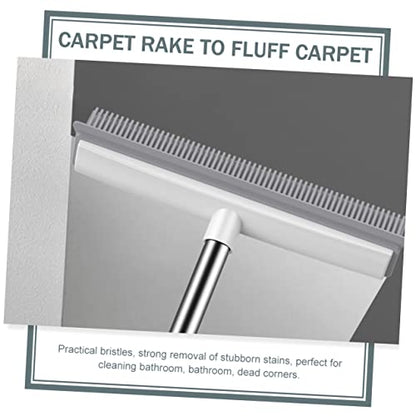 Carpet Rake to Fluff Carpet Pet Hair Remover Brush Dual Use Cleaning Brush