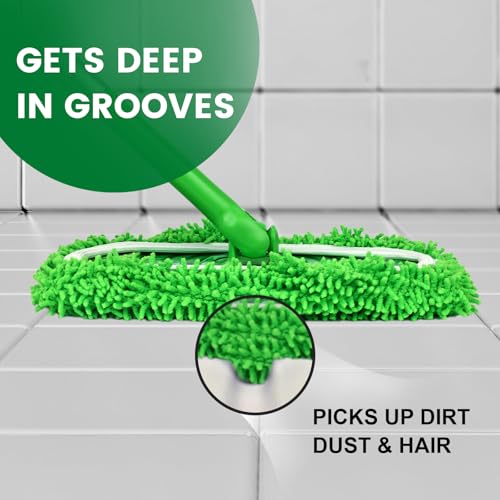 6Pcs Reusable Microfiber Mop Pads Compatible with Sweeper Mop, Replacement Wet Mopping pad Refills & Washable Dry Sweeping Cloths for Surface/Hardwood Floor Cleaning - color: 6 Pack Green