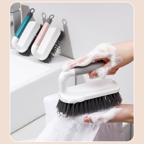 Scrub Brush, Heavy-Duty Scrub Brushes for Cleaning with Stiff Bristles Cleaning Brush for Shower, Bathroom, Carpet, Kitchen and Bathtub Scrubber, Gray