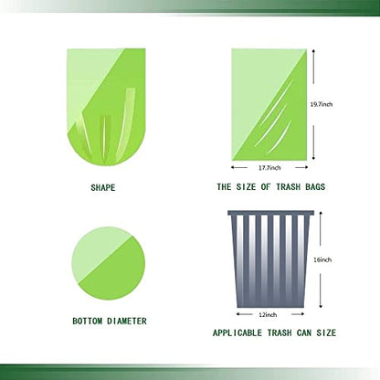 Small Trash Bags, Biodegradable 2.6 Gallon Extra Thick Garbage Bags, Recycling & Degradable Rubbish Bags Wastebasket Liners for Kitchen Bathroom Office Car Pet, (5 Rolls / 100 Counts, Green) - color: Green-2.6 Gallon