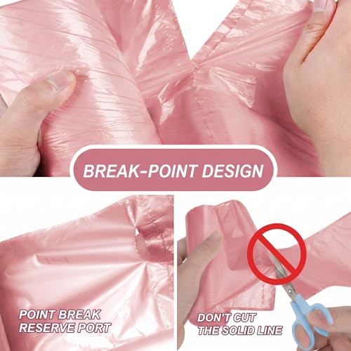 Small Trash Bags 2.6 Gallon (Fits 1.6-3 Gal), Pink Semi-Transparent Garbage Can Liners, Mini Wastebasket Plastic Bag for Bathroom, Bedroom, Car, 100 Count (5 Rolls) - color: Pink