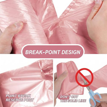 Small Trash Bags 2.6 Gallon (Fits 1.6-3 Gal), Pink Semi-Transparent Garbage Can Liners, Mini Wastebasket Plastic Bag for Bathroom, Bedroom, Car, 100 Count (5 Rolls) - color: Pink