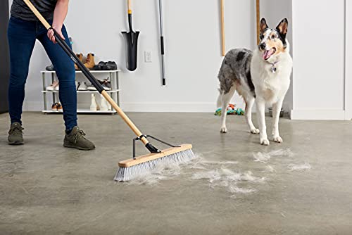 Harper 24 Inch Indoor Smooth-Surface Push Broom with Flagged Bristles for Sand, Saw Dust, Wood Shavings and Pet Hair in Garages, Warehouses, and Workshops - style: Indoor Smooth-Surface Push Broom